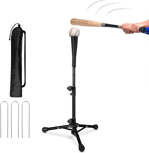 Kids Baseball Tee, 20.87 to 31.29 Inches Batting Tees for Baseball with Carry Bag, Portable Stable Baseball Tees for Hitting, Tripod Tanner Tee for