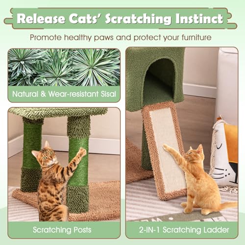 Torre para gatos PETSITE 63 pulgadas con postes de sisal miniatura 7