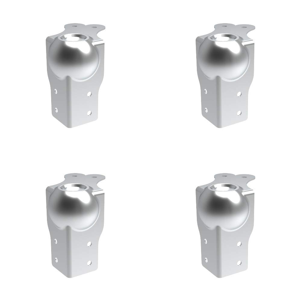 Penn Elcom Large Brace with Ball Corner (Set of 4) Bottom/Female | Zinc Finish | Flight/DJ/Audio/Sound Box (8.45 * 3.45 * 8.45 cm) Round Angle Edge | Case Protection with 6 Holes | Easy to Fit
