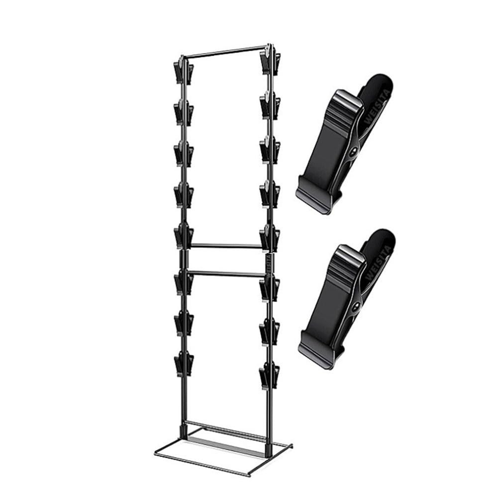 CTRLZS Potato Chip Rack with 32 Clips, 2 Row Display Stand for Party,Snacks, Chip Rack Bag Holder