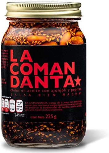 Salsa bien macha con ajonjolí y pepitas