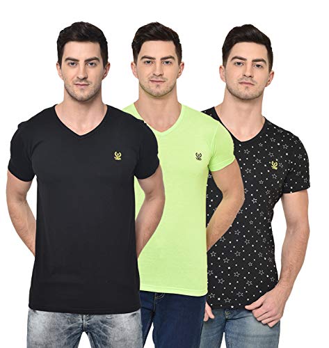 Image of Mack Jonney Cotton Blended Half Sleeve Regular Fit T-Shirts for Men(Pack of 3)
