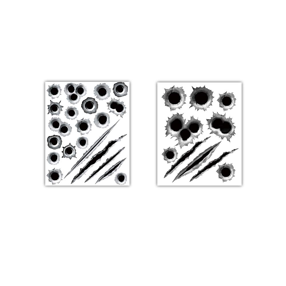 VDARK Auto Aufkleber 3D Einschusslöcher Vinyl Film Zeichen Film Versteckter Aufkleber PET Wasserdicht Reflektierend für Lkw Körper Stoßstange Vorne Hinten Tür Kofferraum Kit Pac 2 Stück (STICKER-AB)