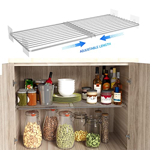 Locvcda Closet Shelves Expandable Closet Organizers And Storage Shelves Expandable Closet Shelf Dividers Ajustable Wall Mounted Tension Shelf For Closet Cabinet Locker Bathroom #TOP17