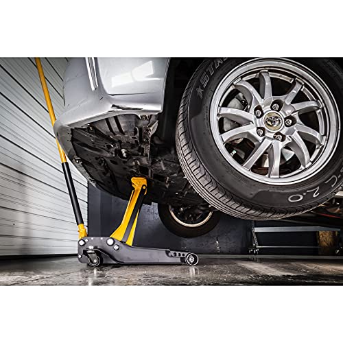 CAT 3-1/2 Ton Low Profile Service Jack – Dual Pump Quick Lift, 3.75" to 21" Lift Range, Oversized Saddle, Heavy-Duty Frame, Smooth-Roll Front Rollers – 240332 by CAT - Image 8