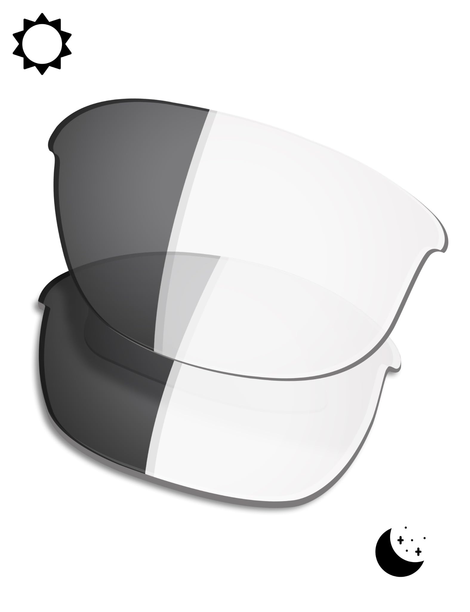 OSharp Lentes de repuesto para gafas de sol Oakley Half Jacket 2.0 OO9144-62 mm, protección UV y ajuste perfecto