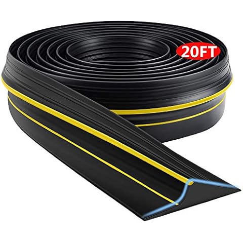 Universal Garage Door Threshold Seal Strip, Bottom Weather Stripping Replacement Rubber Waterproof 20 FT Length Cover