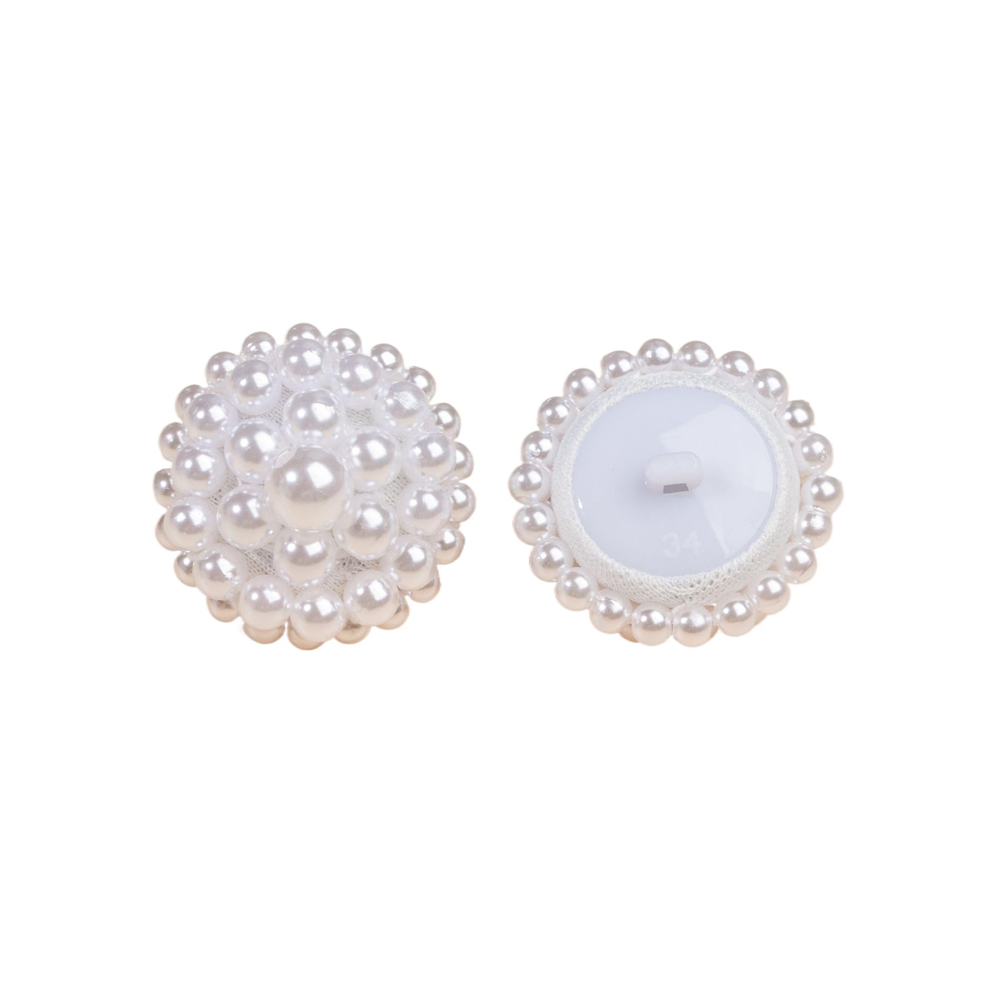 ROMDANTY Handmade Pearl Beaded Buttons, Vintage Decorative Sewing Buttons for Coats, Sweaters, Cardigans - Unique Embellished Crafting Accessories