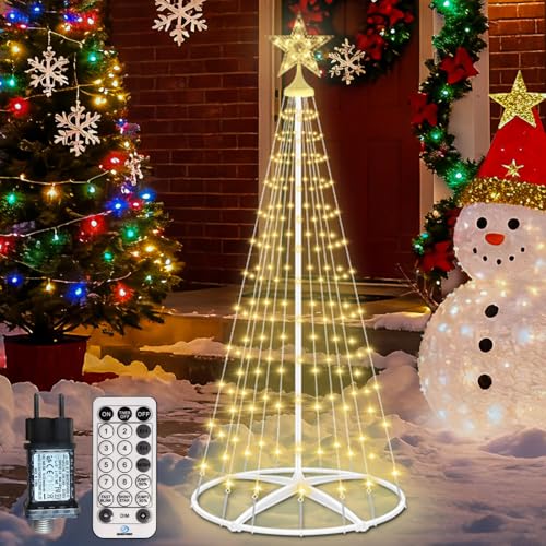 Led Weihnachtsbaum Metall Groß Kegelform mit 154 LED Lichterbaum, 12...