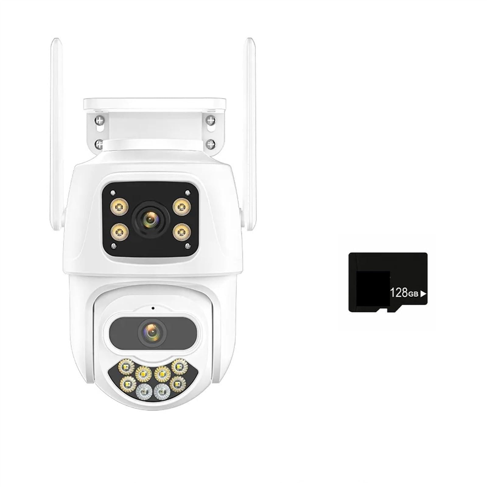 CVFRDD 4K 9MP IP Camera Three Lens 8X Zoom Outdoor PTZ Camera 6MP HD AI Auto Tracking Security Camera P2P CCTV Surveillance(6MP Camera Add 128G)