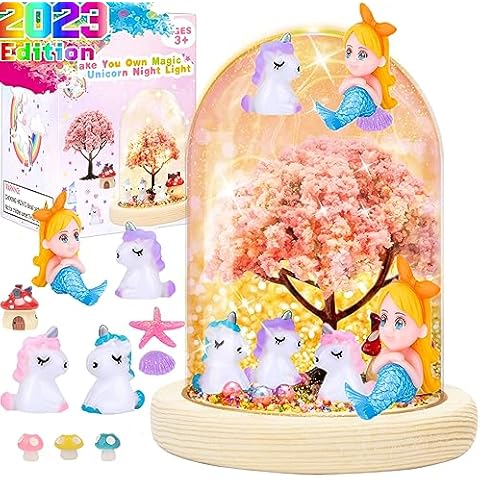 TCJJ Make Your Own Unicorn Night Light, Unicorn Craft Kit for Kids, Arts and Crafts DIY Nightlight Unicorn Mermaid Terrarium Birthday Gifts Christmas Gifts for Girls Age 4-8 6-8 Cover