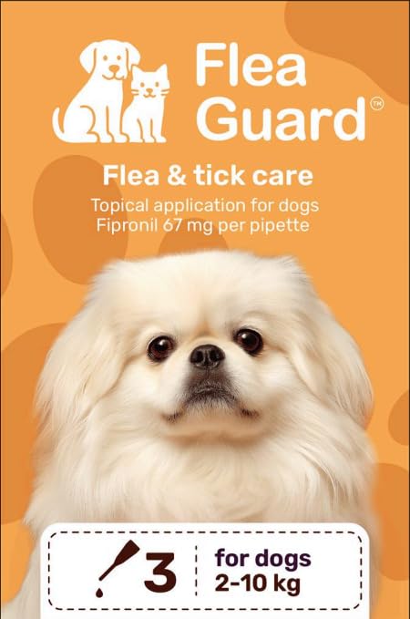 Flea Guard Spot-On para perros pequeños (2-10 kg) | Hasta 6 meses de cuidado de pulgas y garrapatas con fipronil | Gotas fáciles de localizar | Control externo de parásitos (3)