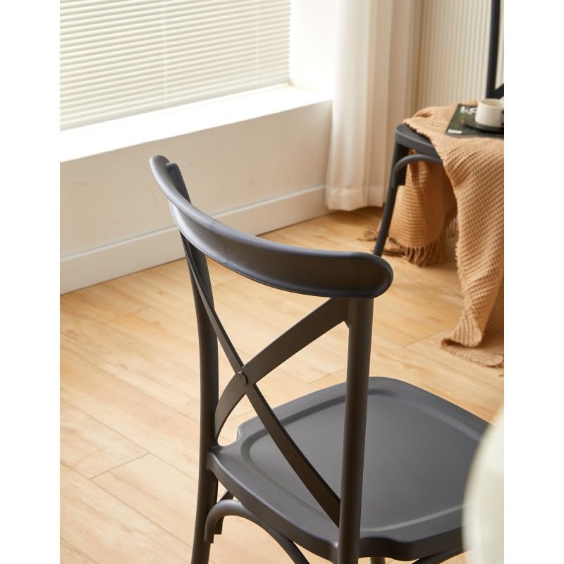 Kosmi Chaise Noire Style BISTROT en résine polypropylène