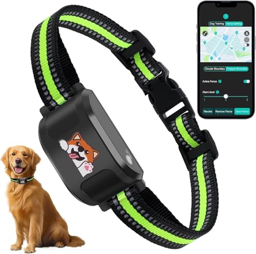 UJQW GPS + Wireless Dog Fence & Training Collar – No Subscription, App Geo-Fence 3280ft, 60-164ft Bluetooth Training, 3 Correction Modes, Auto Sleep/Wake, 7-Day Battery, 3-Dog Support (Black)