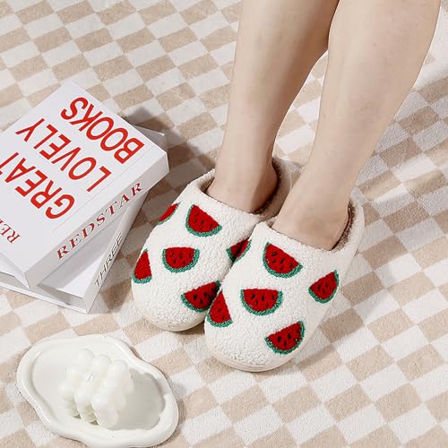 Image of Women's Men's Cute Fuzzy Heart Slippers Memory Foam Fluffy Couple Slippers Cozy House Indoor Outdoor Shoes