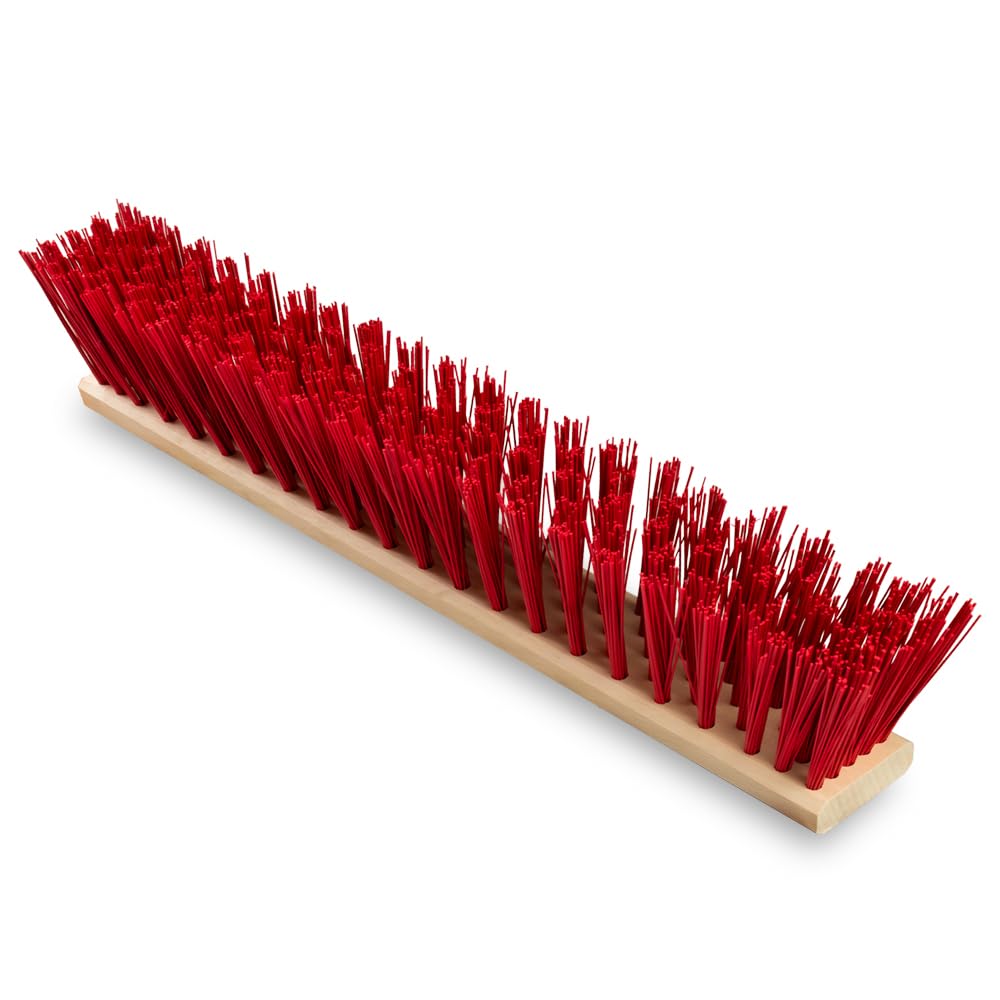Straßenbesen mit Stiel Holz draußen Gartenbesen Industriebesen Robuster Outdoor Besen mit Stabilen Borsten für Hof Garten und Gehwege (50 cm mit 150 cm Holzstiel Ø 28)