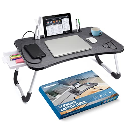 Slendor Laptop Desk Laptop Bed Stand Foldable Laptop Table Folding Breakfast Tray Portable Lap Standing Desk Reading and Writ