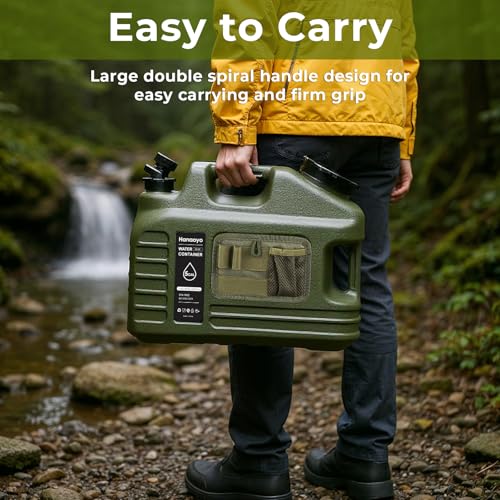Hanaoyo Jarra de Agua para Camping de 5 Galones, Contenedor de Agua sin BPA, Tanque de Agua Portátil con Bolsa y Grifo para Emergencias, Senderismo, Picnic y Uso en Casa miniatura 7