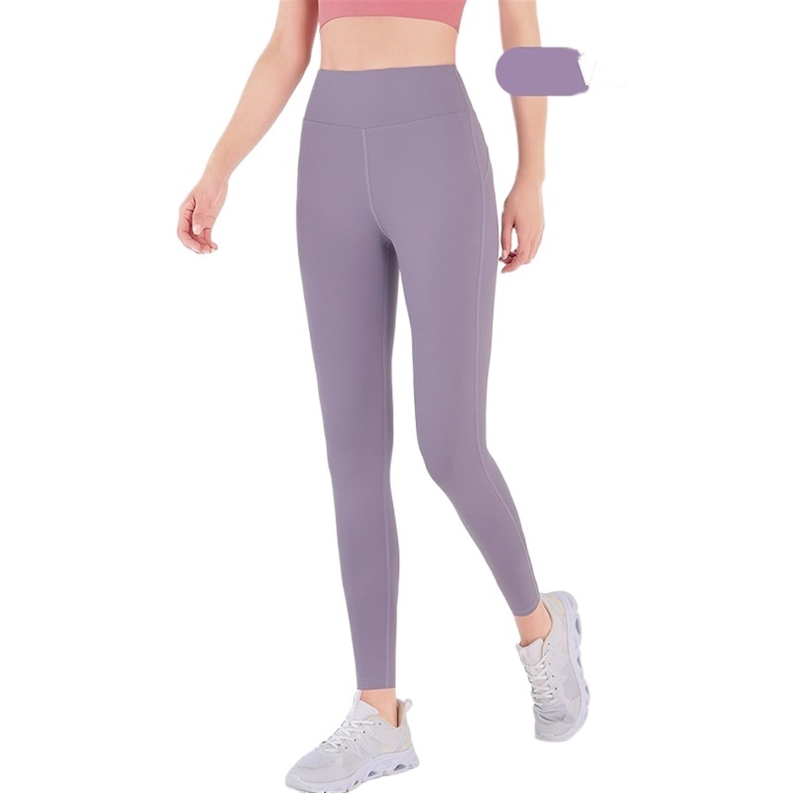 Pantalones de Yoga for Mujer, Mallas sin Costuras de Cintura Alta, Push Up, Deporte, Fitness, Gimnasio, Correr, Pantalones elásticos, Medias Leggings Mujer(Purple,XXL)