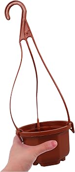 Mipcase 10 Pcs Hanging Planters for Indoor Plants: Plastic Plant Pots with Drainage & Hooks for Flowers Herbs Succulents- Hanging Baskets for Home Garden Decor, 11.79X3.85X2.36in (Dark Red)