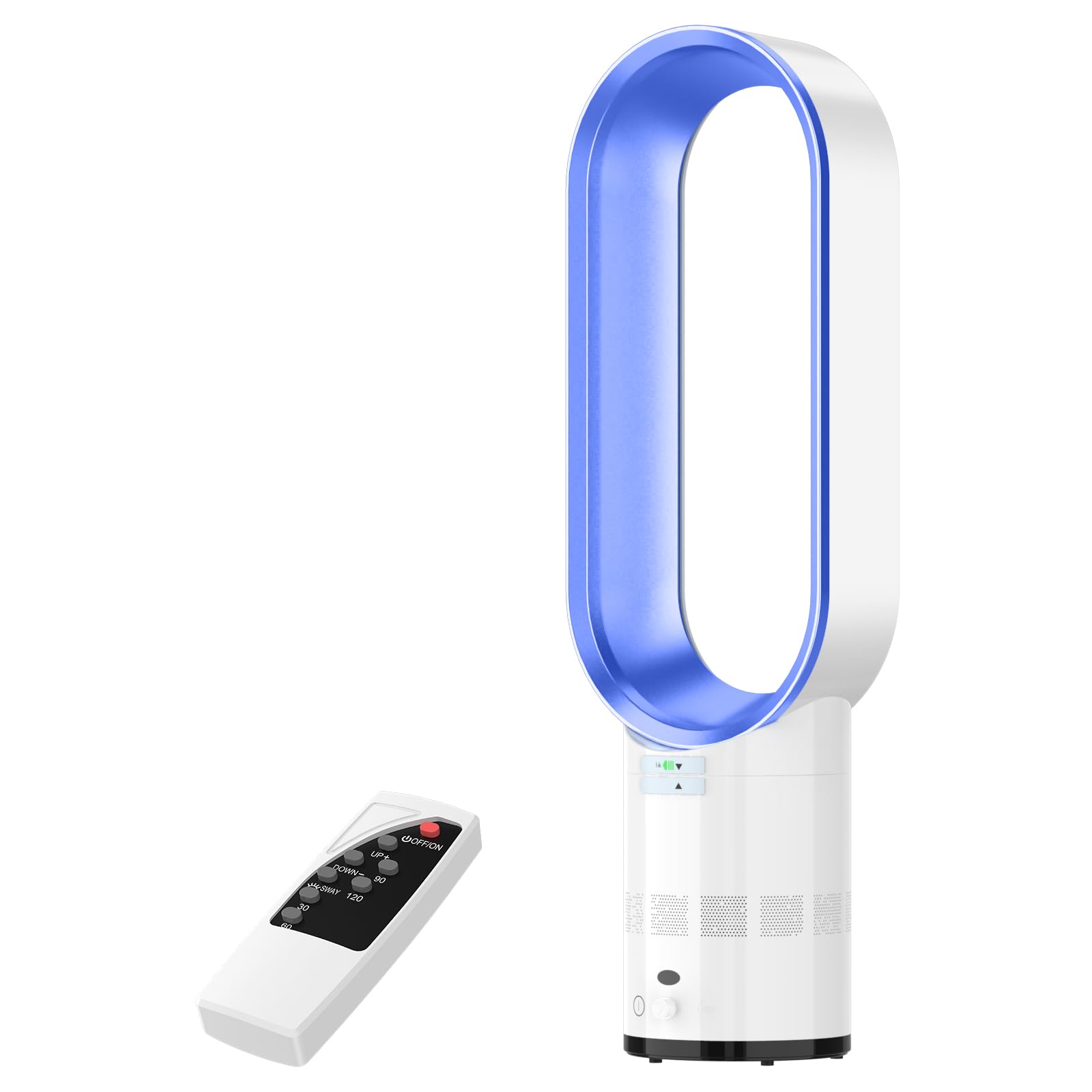 Bladeless Tower Fan for Bedroom,Bladeless Fan with Air Purifier,Cooling Fan with Remote,Touch,Timer, HEPA Filter,Oscillating 10 Speeds,90° Oscillation,Ultra-Quiet Floor Fan for Home Office (Blue-A)