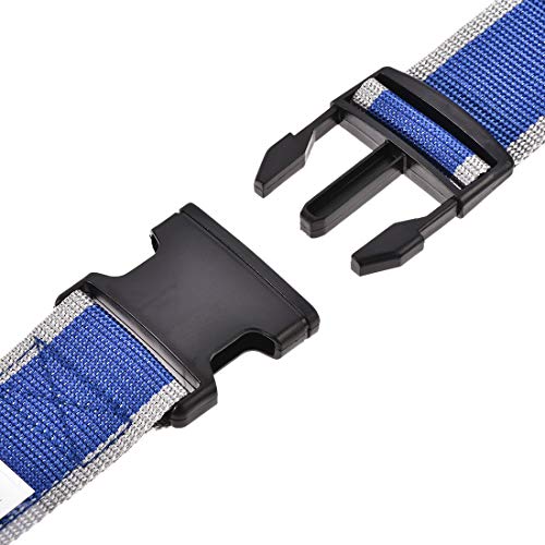 Image of uxcell Luggage Strap Suitcase Belt with Buckle Label, 2x78 2Mx5cm Adjustable PP Travel Bag Packing Accessory, Blue Gray
