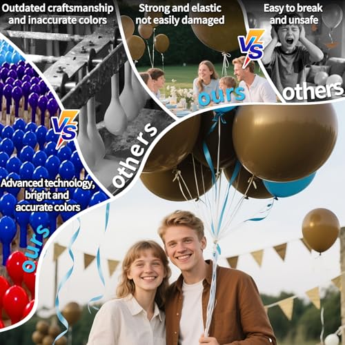 Image of 18 Inch Brown Latex Balloons 32 Pack - Earth Tone Party Decor for Rustic Wedding, Fall Festival, Safari Theme, Coffee Party - Natural & Elegant