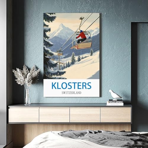 Poster Klosters impression sur toile décoration murale chalet - 4