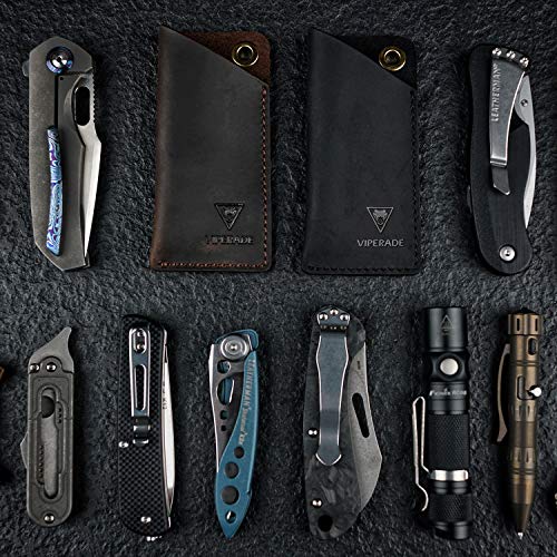 Viperaed Pj11 Leather Edc Pocket Slip For Folding Knife, Mini Knife/Flashlight/Multitool And Other Edc Gear Leather Holster, Small Leather Utility Knife Sheath For Belt(Brown) #TOP6