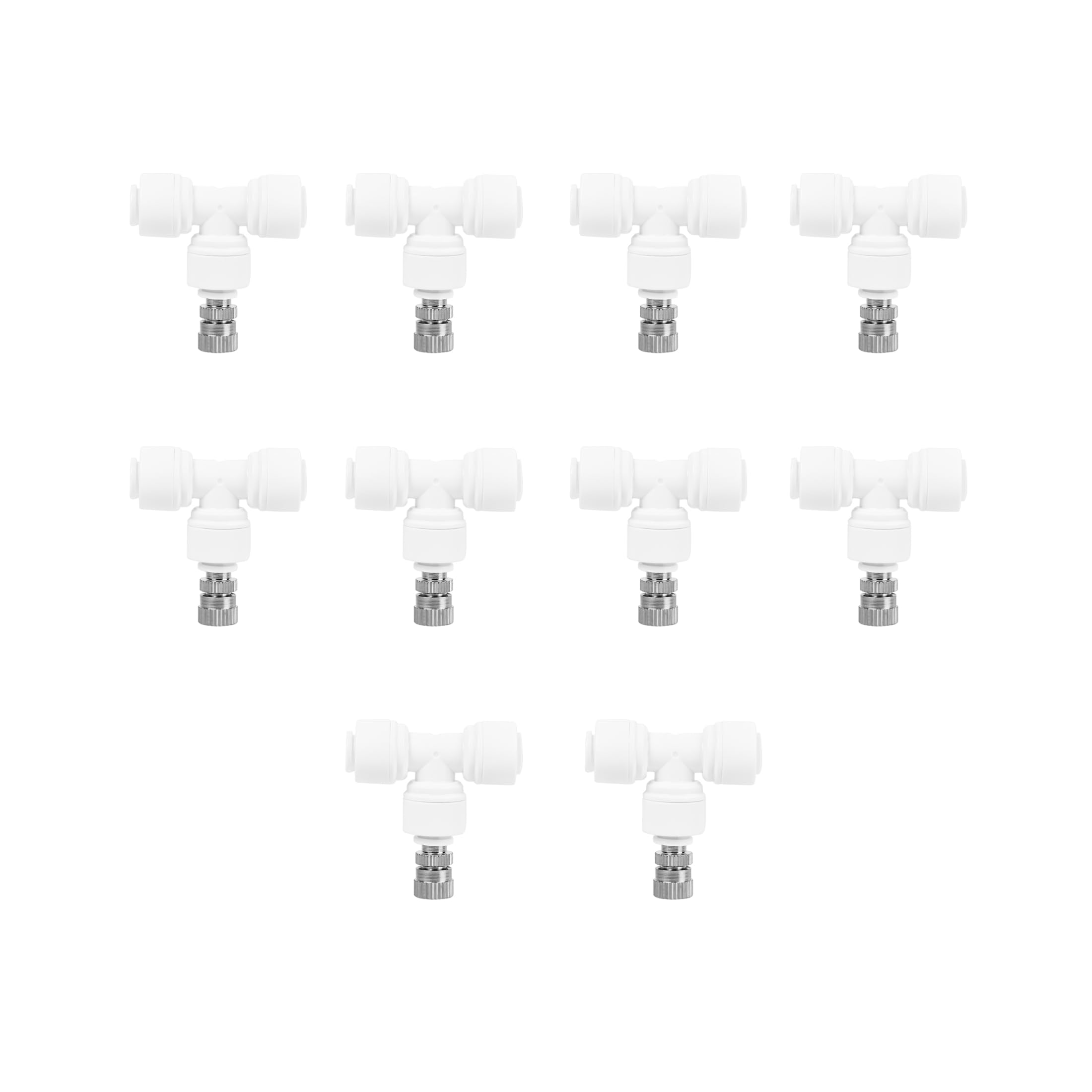 skyblue Brass Misting Nozzle 0.3 mm Orifice 6mm Stem Size Water Sprayer Fogging Cleanable Anti-drips Ideal for Misting Lawn Gardens Greenhouse Air Cooling Systems(Pack Of 20) (10 Nozzle with Tee)-picture-14