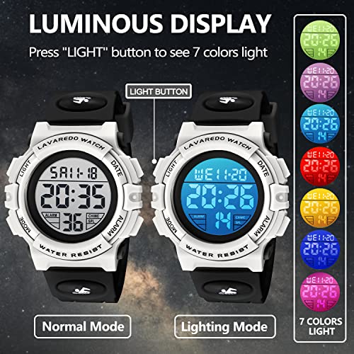 Image of Kids Watch,Boys Watch for 3-15 Year Old Boys,Digital Sport Outdoor Multifunctional Chronograph LED 50 M Waterproof Alarm Calendar Analog Watch for Children with Silicone Band,Kids Gift