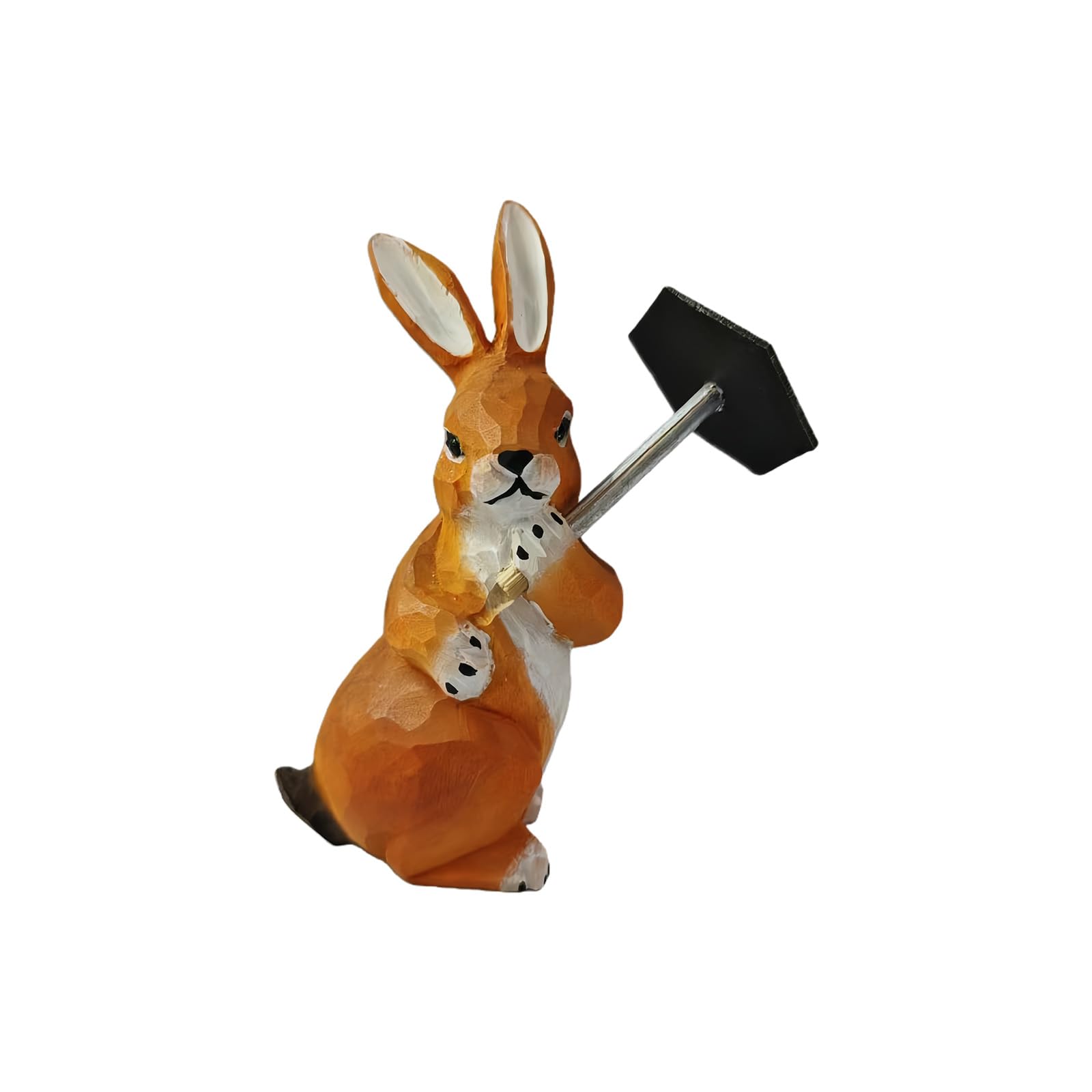Tsophreniq Wooden Carved Bunnies Decors Sculpted Hand Painted Rabbits Figurines Home Decors Easter Rabbits Statue Ornament Small Art Sculptures