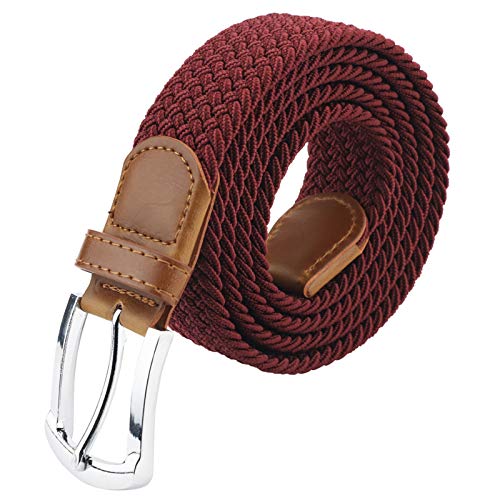 Image of maikun Mens Belt, Braided Belts for Mens, Black Belts for Men with Leather Tip (Black, 100cm long)