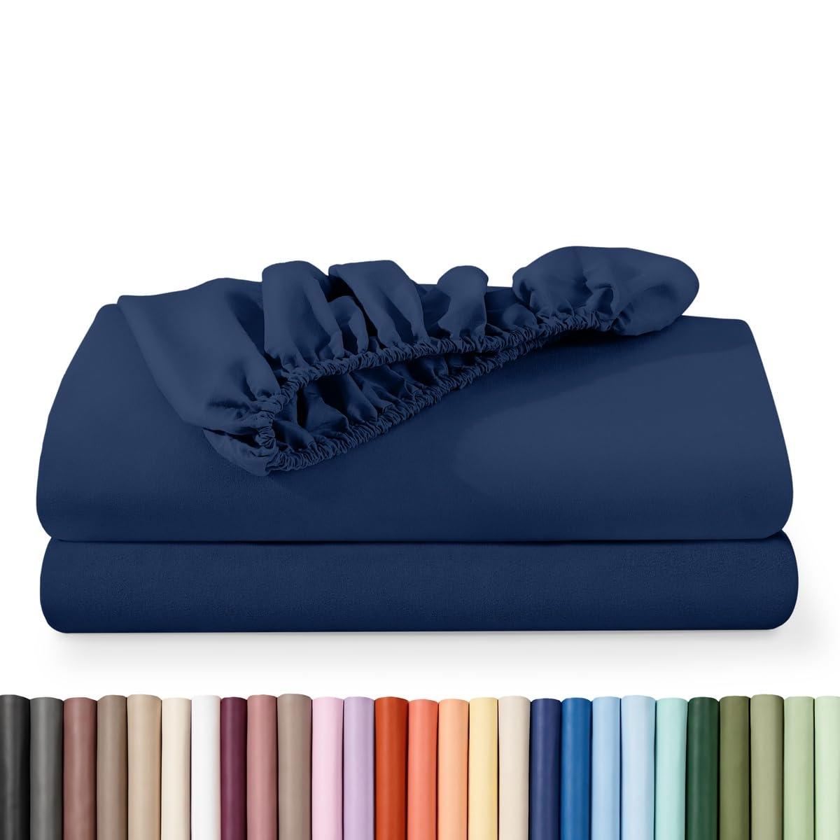 Bare Home 2-Pack Fitted Sheet 1800 Ultra-Soft (Twin XL, Dark Blue)