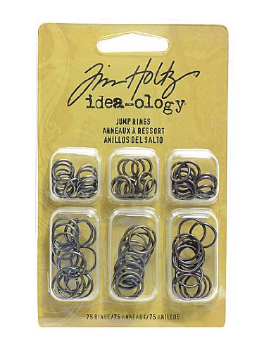 Tim Holtz Idea-ology Fasteners pack of 75 jump rings [PACK OF 4 ]