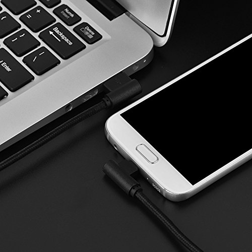 Micro USB naar USB 2.0 kabel 3 meter nylon geweven gevlochten 90 graden haakse USB oplaad- en synchronisatiekabel voor… - Image 4