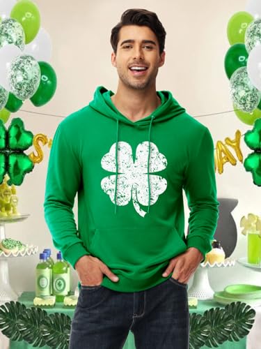 AOBUTE Mardi Gras Hoodie Men Women St Patricks Day Shamrock Hooded Shirts3