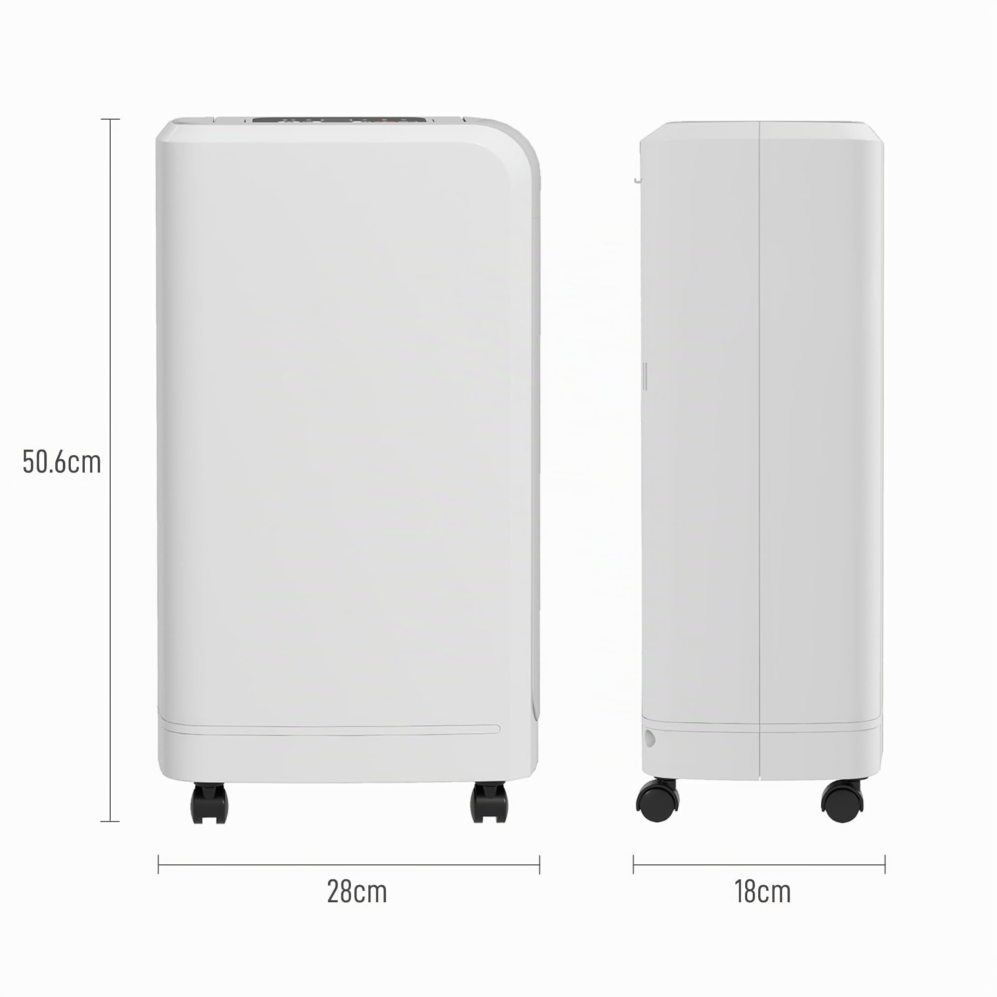 HOMCOM Deumidificatore Portatile 12L/24h per 18㎡ con 4 Funzioni Bianco | Serbatoio da 800mL, Deumidificatore Casa Muffa con Filtro, Maniglia, Display, Timer 24 Ore, Ruote, Spegnimento Automatico
