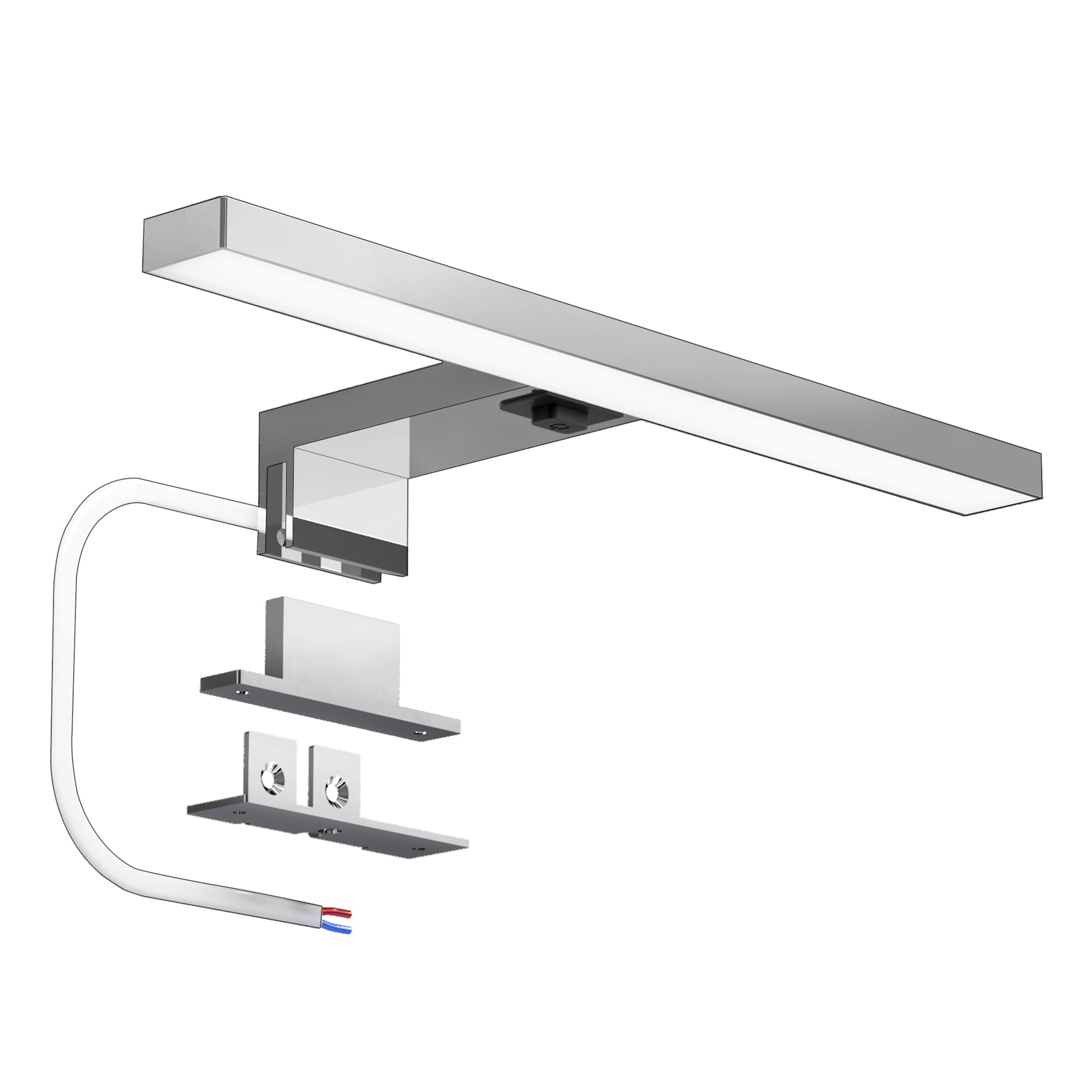 DEELUX LED Spiegellampe Badezimmer mit Schalter,30CM 500LM 5W Spiegelleuchte bad 6000K Kaltweiß Spiegelschrank Beleuchtung 230V,Schminklicht,Schrankleuchte,Wandleuchte Spiegellampe IP44 Wasserdicht