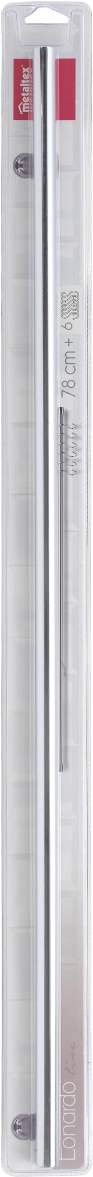 Metaltex 2399100 Barra Lonardo Cromata con 6 Ganci E Viti, Cm 80