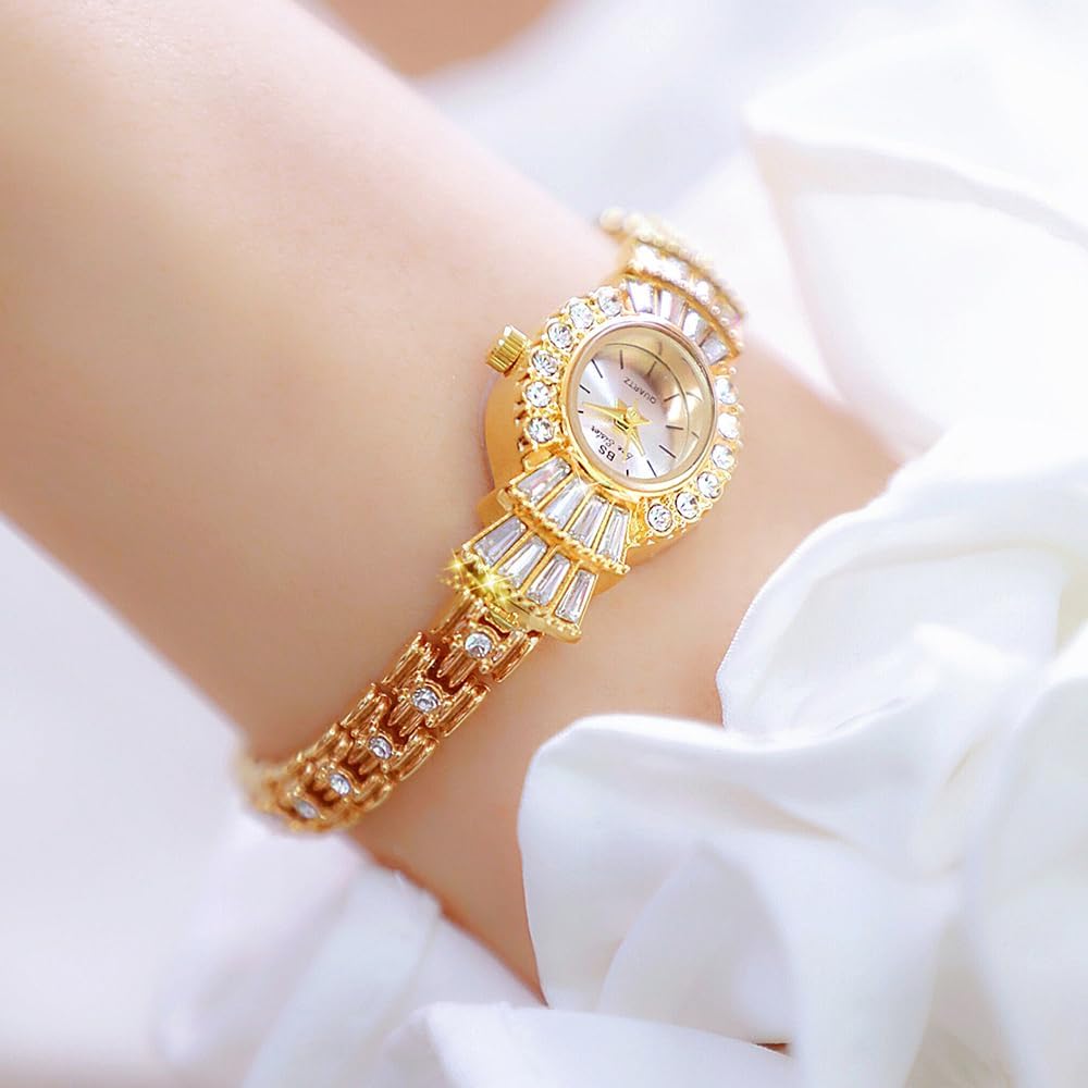WatchAE – Fashion Small Watches For Women Dress Gold Luxury Ladies Wristwatch Crystal Diamond Female Silver Bracelet Watch