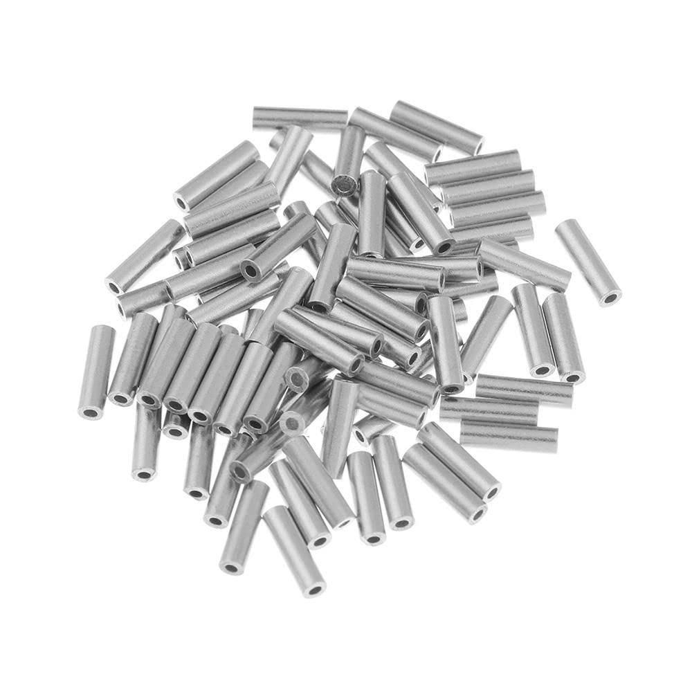 600 Pcs Fishing Line Tube 6 Sizes Portable Single Aluminum Stainless Steel Round Aluminum Crimp Sleeve Fishing Leader Sling Kit