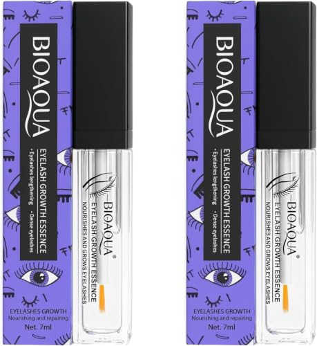 BIOAQUA Pack 2 Serum para Cejas, Pestañas, Línea del Cabello y Barba, Brocha Suave, Alargador y Espesador Eyebrow Eyelash 7ml c/u