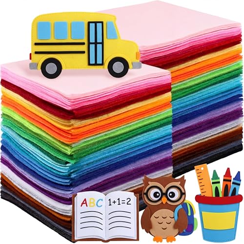 Image of Moukeren 240 Pcs 12 X 8 Inch Felt Sheets, 20 Colors | Stiff Fabric Squares Ideal Craft Sewing, DIY Patchwork Projects, Nonwoven Material, Bulk Supply Holiday and Festival Decor