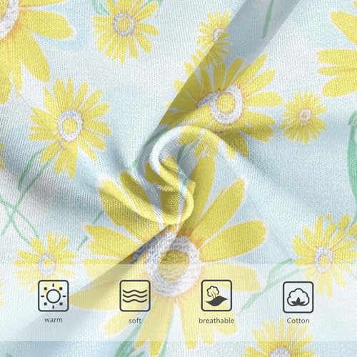 Cotton Toddler Underwear Floral Yellow Daisy Flowers Light Blue Cute Panties Girl Durable Kids Undies Briefs 2t3