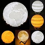 Wallfire 8 CM 10 CM 15 CM Recargable Impresión 3D Lámpara de la Luna 2 Cambio de Color Interruptor Táctil Dormitorio Estantería Luz de Noche Decoración para el hogar Regalo Creativo