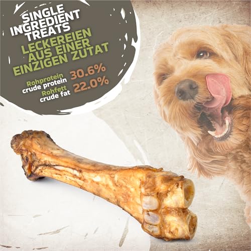 Premium Rinder-Unterbein für Hunde | Natürlicher Kauknochen aus Rindfleisch | Getreidefrei | Mit Vitaminen angereichert | Für empfindliche Hunde | Ideal zum Kauen und Knabbern