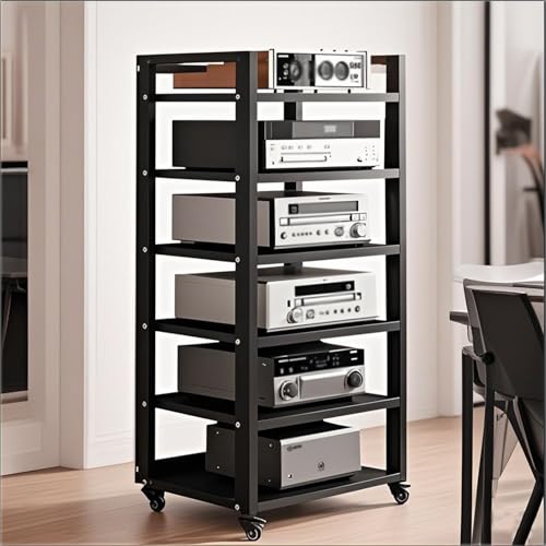 Dernoing 6 Tier Audio Rack Tower, CD Record Player Stereo Receiver AV Equipment Cabinet Display...