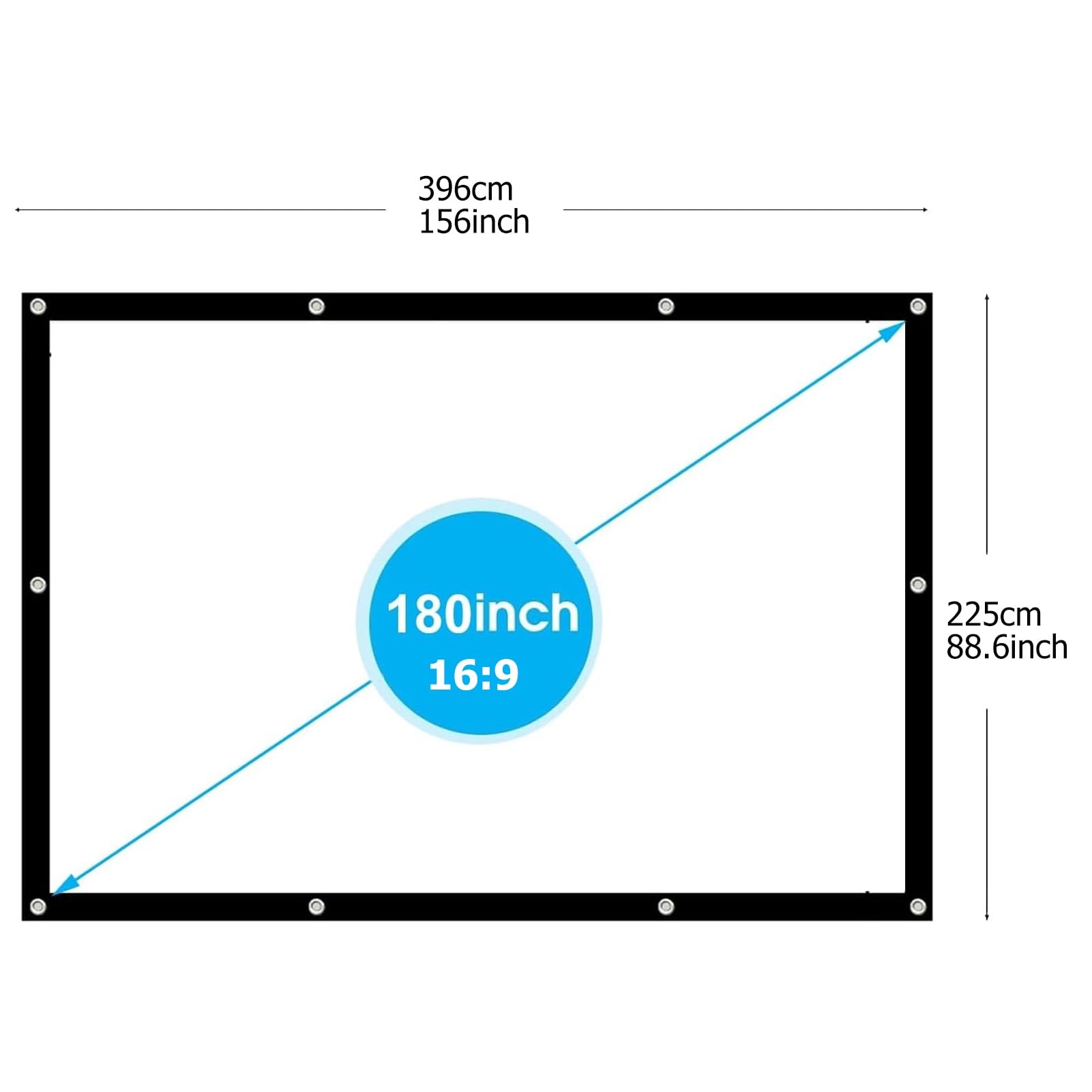 Amazon | 180インチ 16:9 3D フルHD 4K プロジェクタースクリーン