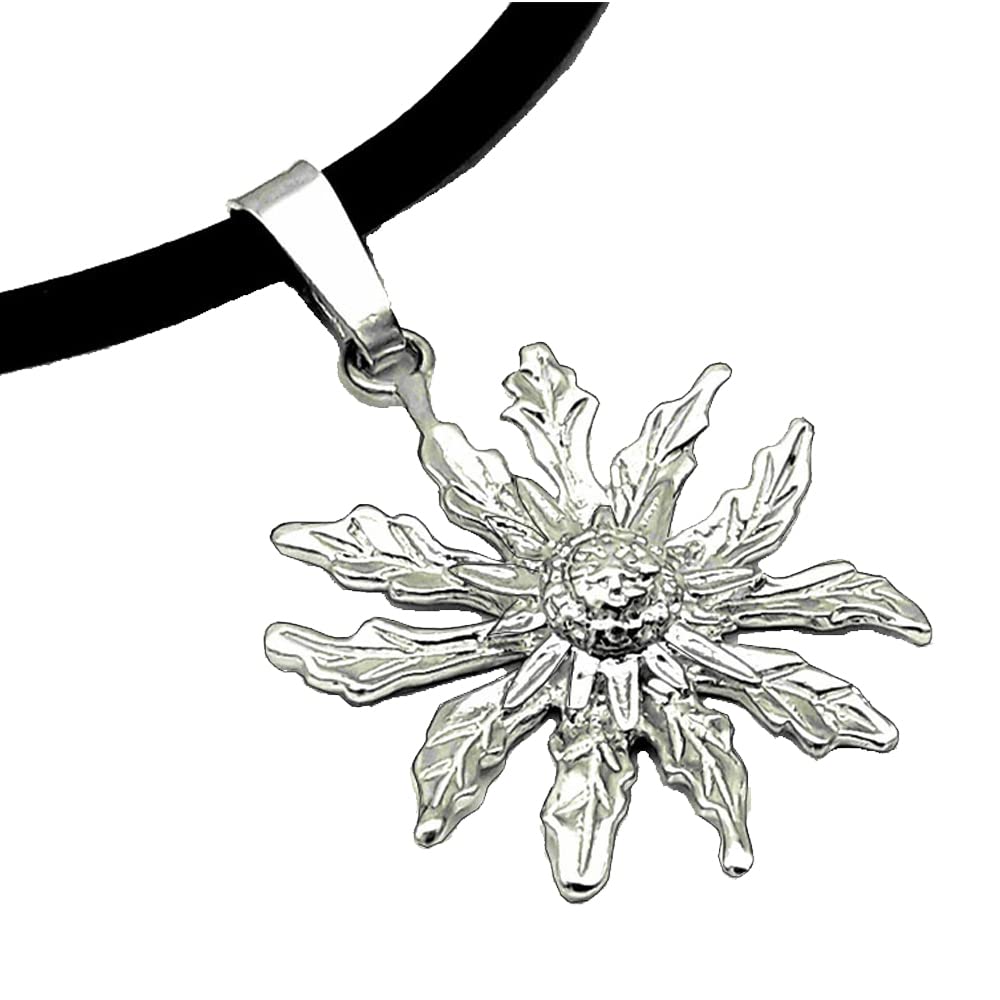EKONAT- Colgante con eguzlore de plata flor del sol de plata- collar de plata con eguzlore collar con flor del sol - Amuleto de protección - étnico -